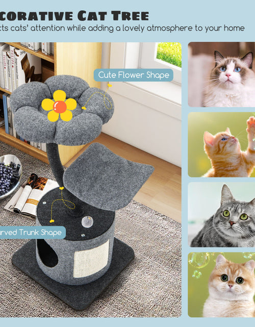 Load image into Gallery viewer, Cat Tree for Large and Small Cats with Curved Metal Supporting Frame
