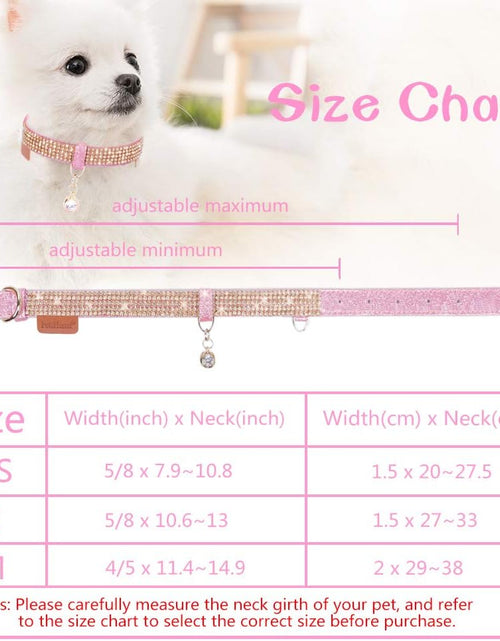 Load image into Gallery viewer, Cat Collar, Dog Collar, [Bling Rhinestones] Premium PU Leather with Pendant Adjustable Collars for Cat and Small to Medium Dog
