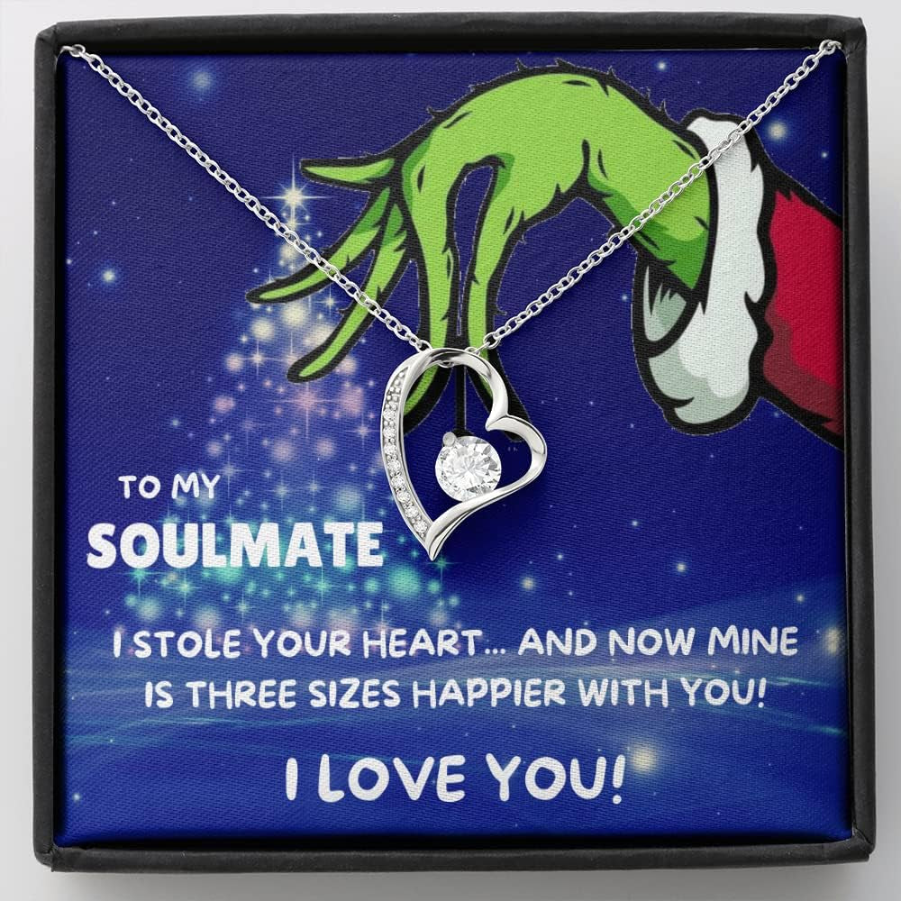 Christmas Necklace Gift for Soulmate Girlfriend Wife Mom Daughter Granddaughter Family Love Necklace Pendant Jewelry with Message Card and Gift LED Box. Christmas Gift for Fiance, Girlfriend, Future Wife, Wife. Fiance, Girlfriend, Future Wife, Wife Gift.