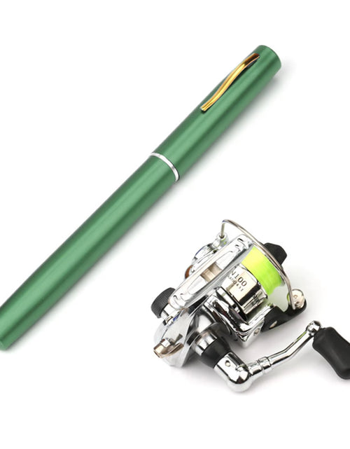 Load image into Gallery viewer, 1 Set Telescopic Mini Portable Pocket Pen Casting Fishing Rod Carbon Reel Aluminum Alloy Spinning Ultralight Feeder Fish Pole
