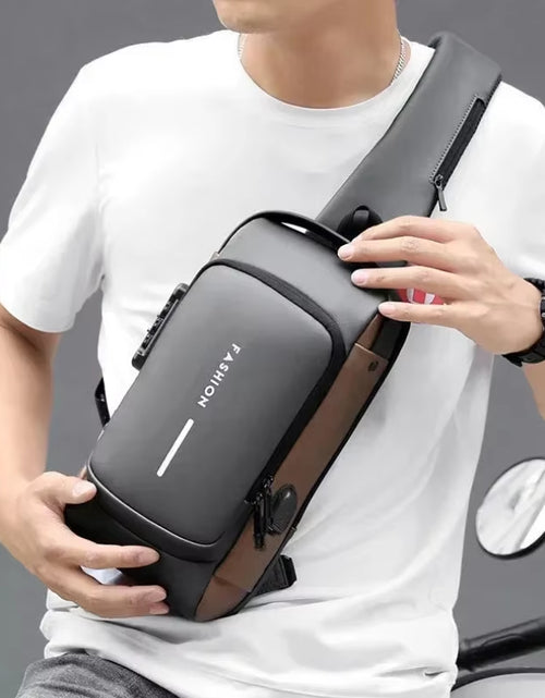 Load image into Gallery viewer, Men anti Theft Chest Bag Shoulder Bags USB Charging Crossbody Package School Short Trip Messengers Bags Men&#39;S Oxford Sling Pack
