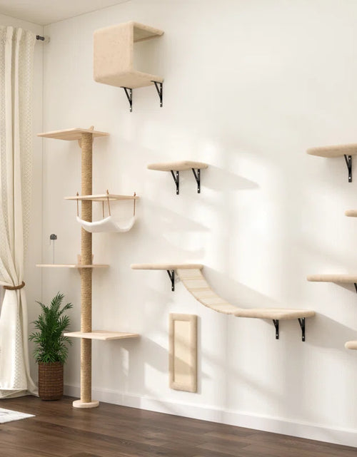 Load image into Gallery viewer, Damyanti Wall-Mounted Cat Tree Shelved 6 Pcs Climbing Center
