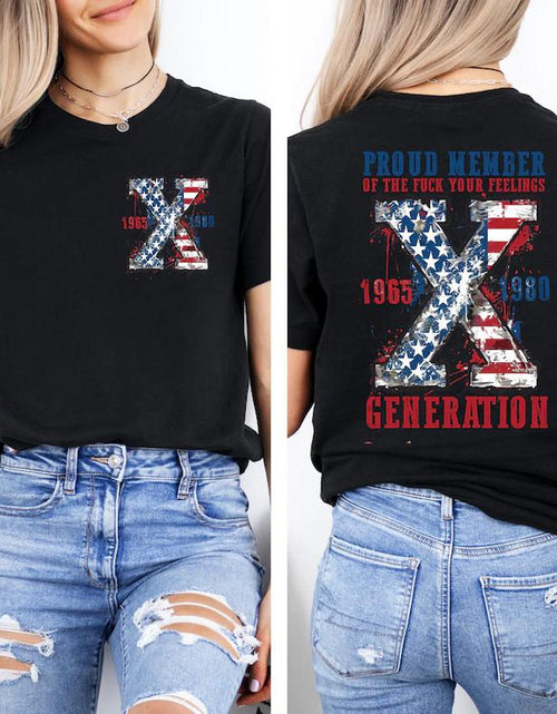 Load image into Gallery viewer, Generation X 4Th of July Two Side Shirt Raised on Hose Water and Neglect Shirt Generation X T Shirt Fabric Fit Top Womenswear
