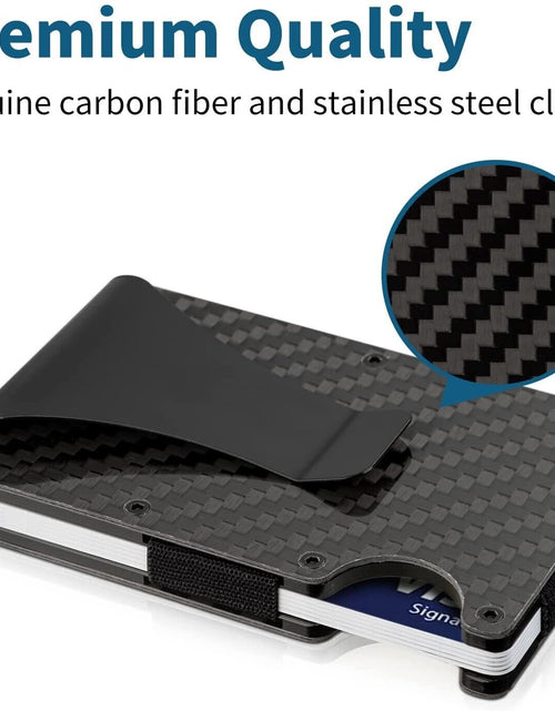 Load image into Gallery viewer, Carbon Fiber Blocking Slim Money Clip RFID Card Holder Metal Men Wallet Gift
