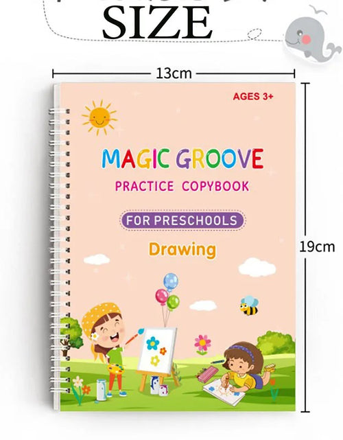 Load image into Gallery viewer, 4 Magic Copybooks Children&#39;S Toy Writing Reusable Free Wiping English Maths Drawing Children&#39;S Toy Writing Practice Copy Book
