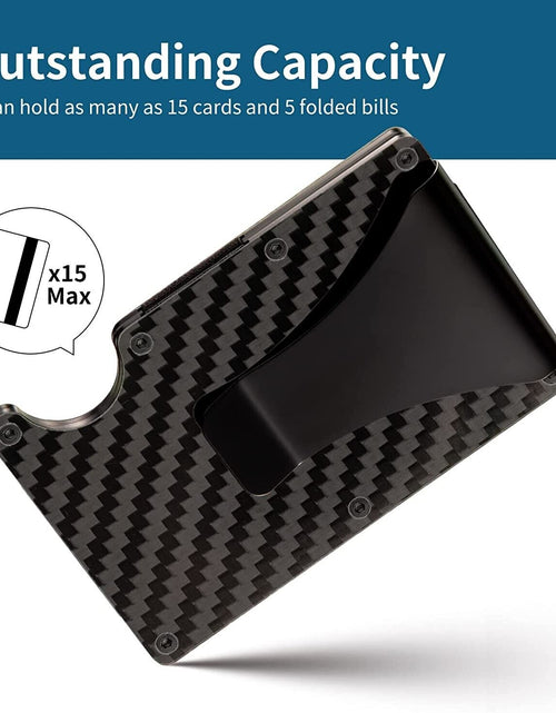 Load image into Gallery viewer, Carbon Fiber Blocking Slim Money Clip RFID Card Holder Metal Men Wallet Gift
