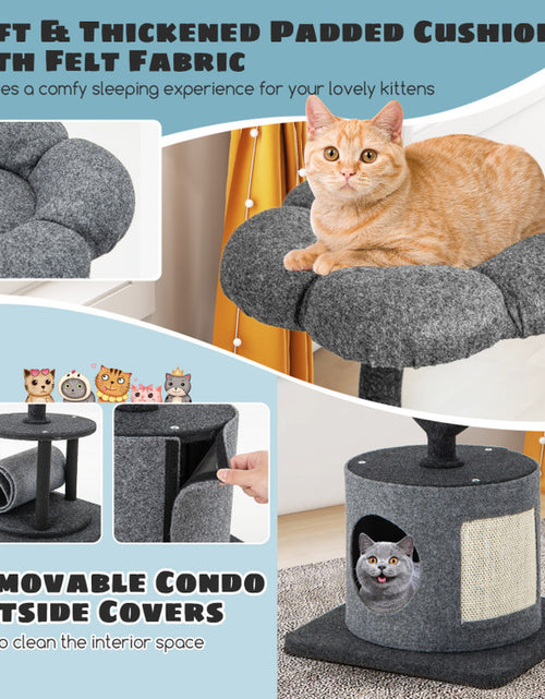 Load image into Gallery viewer, Cat Tree for Large and Small Cats with Curved Metal Supporting Frame
