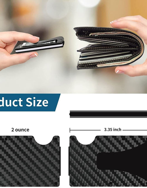 Load image into Gallery viewer, Carbon Fiber Blocking Slim Money Clip RFID Card Holder Metal Men Wallet Gift
