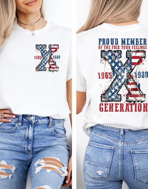 Load image into Gallery viewer, Generation X 4Th of July Two Side Shirt Raised on Hose Water and Neglect Shirt Generation X T Shirt Fabric Fit Top Womenswear
