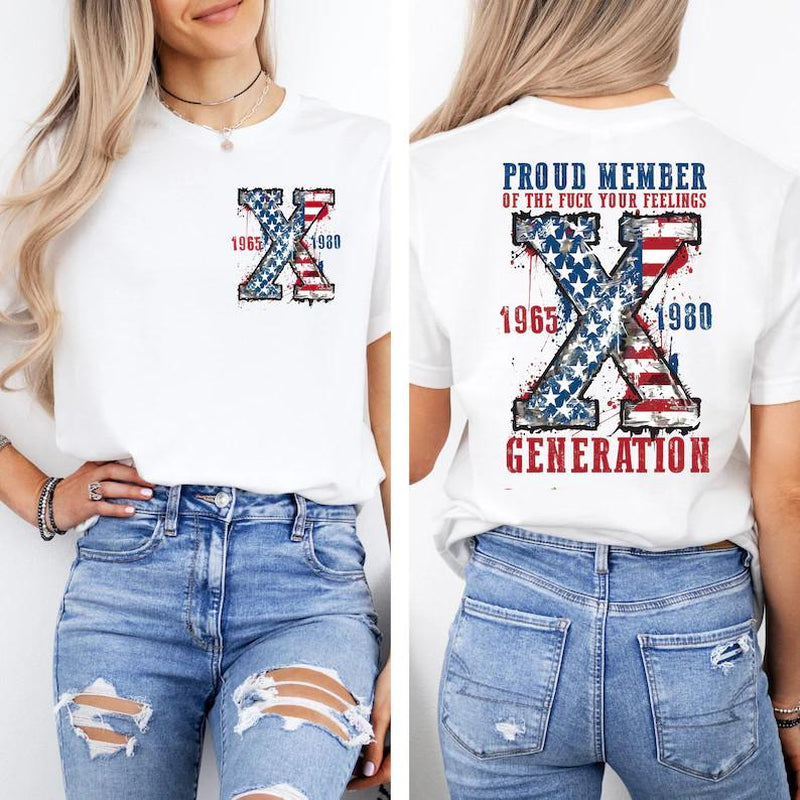 Generation X 4Th of July Two Side Shirt Raised on Hose Water and Neglect Shirt Generation X T Shirt Fabric Fit Top Womenswear