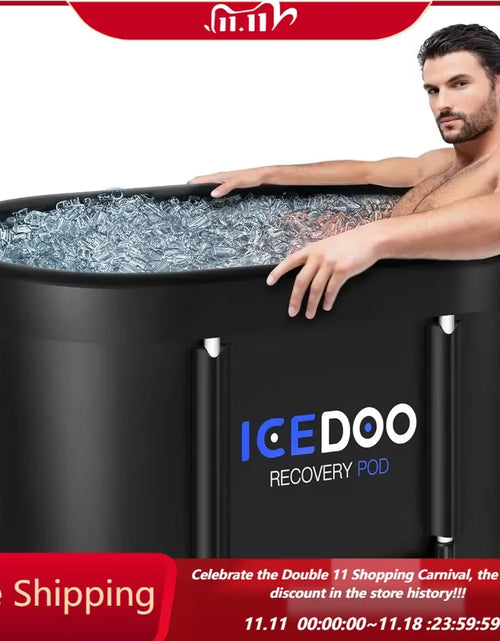 Load image into Gallery viewer, Upgrade XL 129 Gal Large Oval Ice Bath Tub for Athletes,Multiple Layered Portable Outdoor Cold Plunge Tub for Recovery
