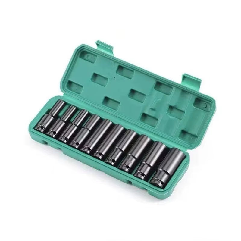 10Pcs of Extended Socket Head Electric Socket Set Telescopic Socket Head Automotive Maintenance Tool Hexagonal Extension