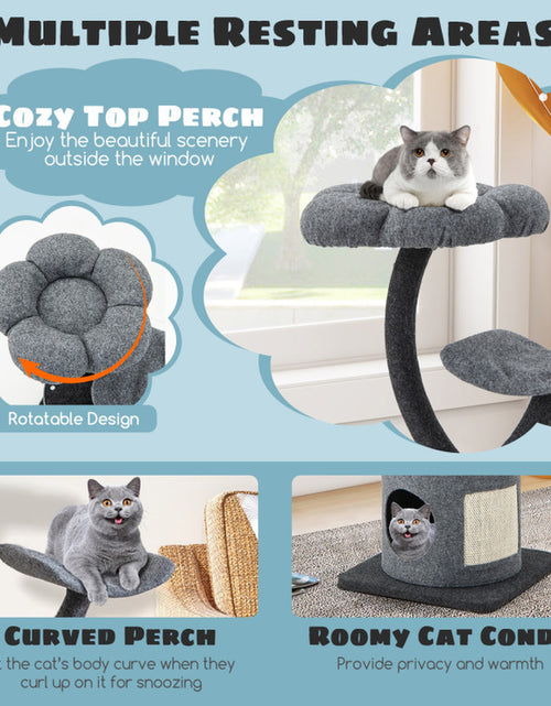 Load image into Gallery viewer, Cat Tree for Large and Small Cats with Curved Metal Supporting Frame
