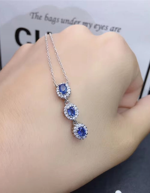 Load image into Gallery viewer, Columbia Natural Tanzanite Set Ring Earrings Necklace Fashionable with New Design Quality 925 Silver
